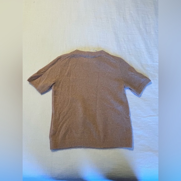 Everlane Pink Alpaca Short Sleeve Wool Sweater Top Small - Picture 5 of 7
